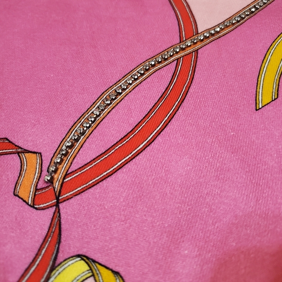 Escada Sport hearts printed sweater. 100% cotton. Rhinestones. Size L. - Picture 5 of 14